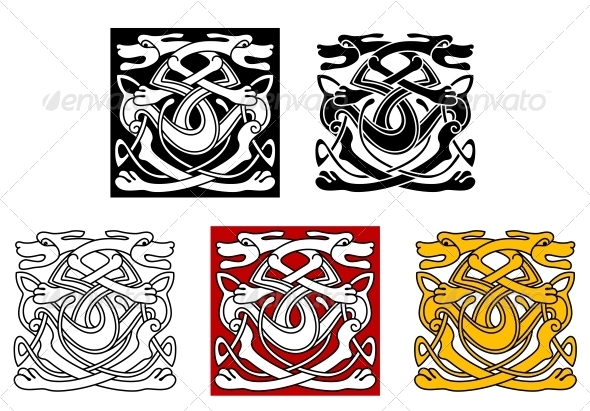 GraphicRiver Dogs Ornamental Pattern in Celtic Style 4313418 GraphicRiver Dogs Ornamental Pattern in Celtic Style 4313418