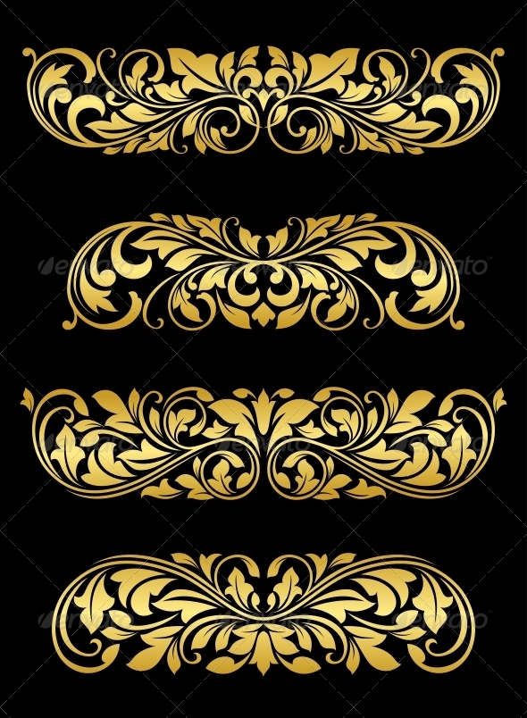GraphicRiver Golden Floral Elements and Embellishments 4315194 GraphicRiver Golden Floral Elements and Embellishments 4315194