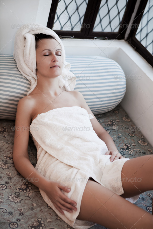 woman spa lounge