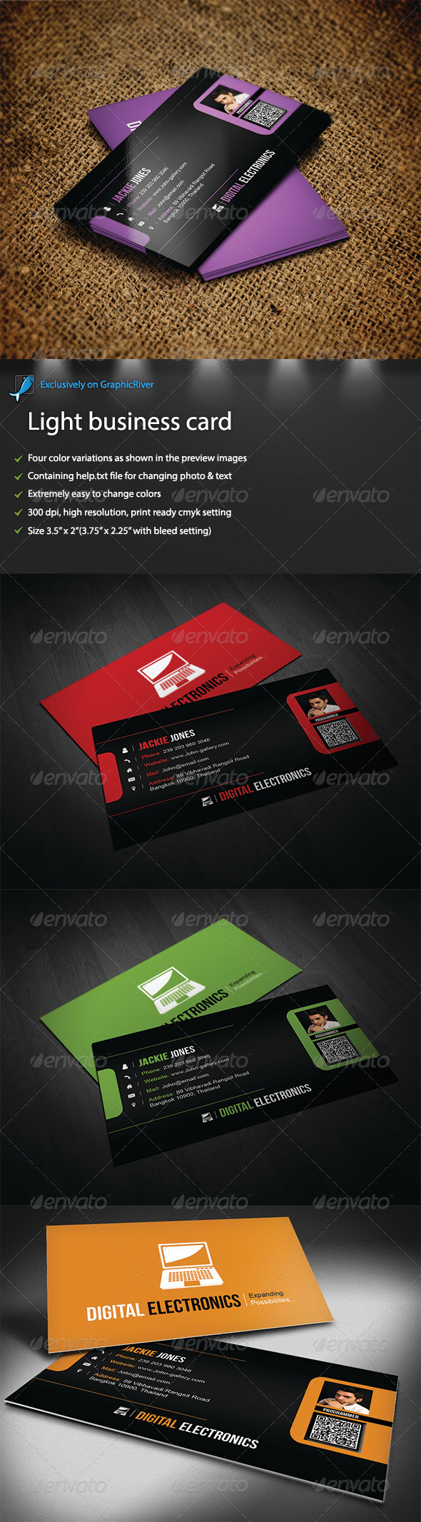 GraphicRiver Light business card 4118782 GraphicRiver Light business card 4118782