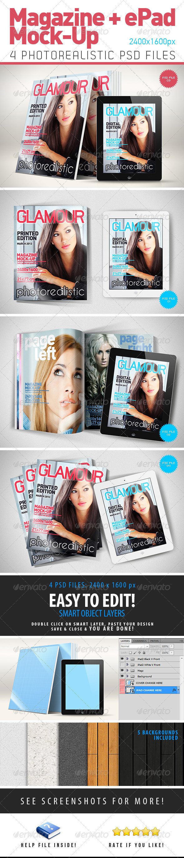 GraphicRiver Magazine & ePad Mock-Up 4322541 GraphicRiver Magazine & ePad Mock-Up 4322541