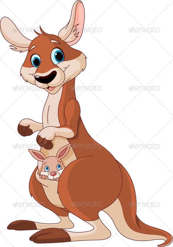 GraphicRiver Kangaroo Mom and Baby 4322673 GraphicRiver Kangaroo Mom and Baby 4322673