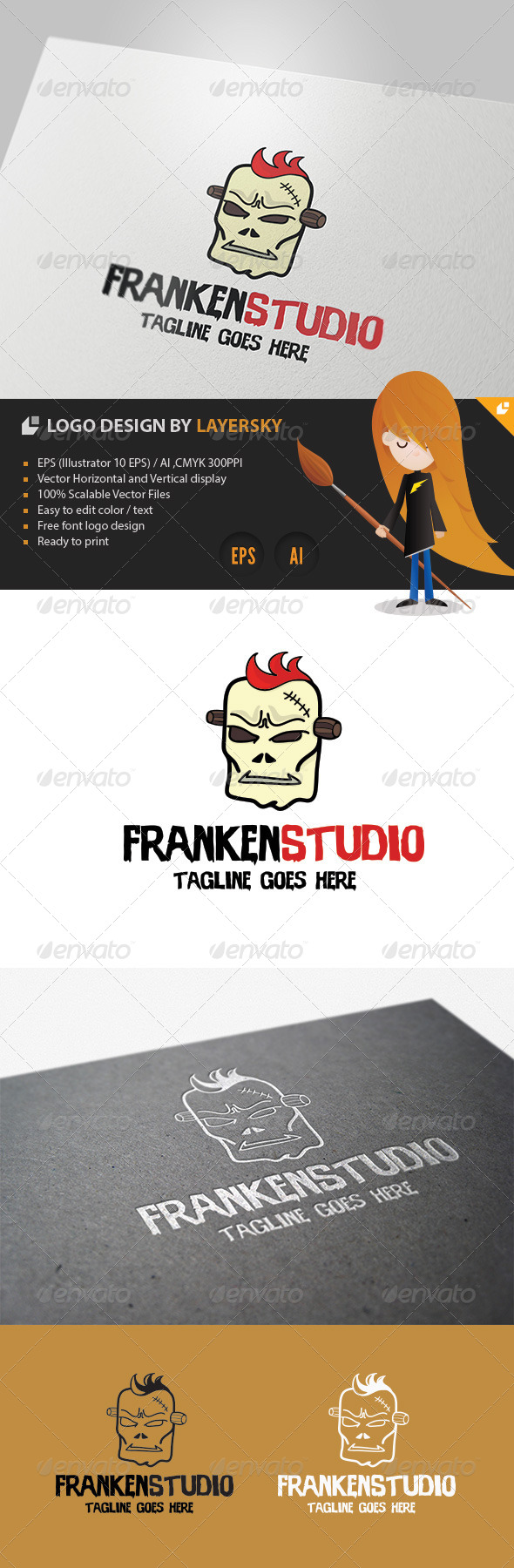 Franken Studio Logo - Vector Abstract