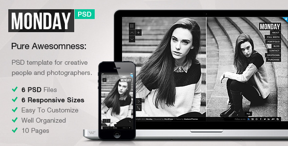 ThemeForest MONDAY Responsive PSD Template 4341786 ThemeForest MONDAY Responsive PSD Template 4341786