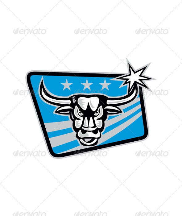 GraphicRiver Texas Longhorn Bull Retro 4344839 GraphicRiver Texas Longhorn Bull Retro 4344839