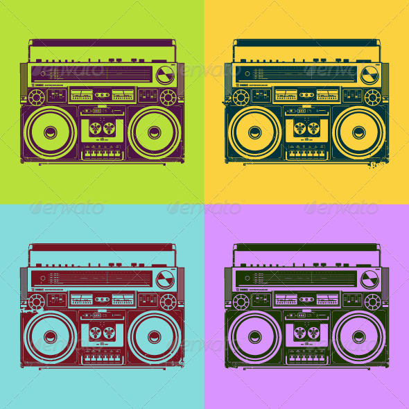 GraphicRiver Psychedelic Style Old-School Tape Recorders 4346782 GraphicRiver Psychedelic Style Old-School Tape Recorders 4346782