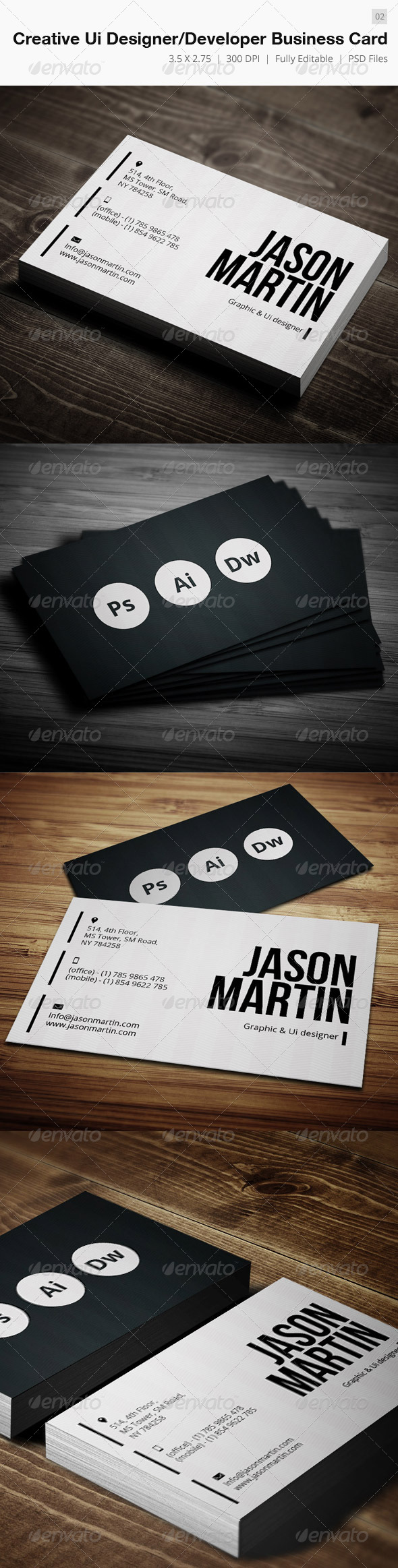 Creative Designer-Developer Business Card - 02 - Creative Business Cards