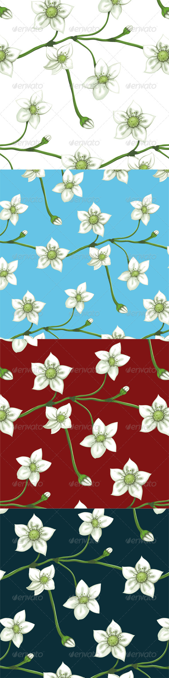 GraphicRiver White Flowers on Twig Seamless Pattern 4350210 GraphicRiver White Flowers on Twig Seamless Pattern 4350210