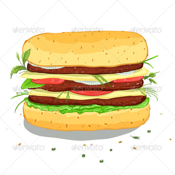 GraphicRiver Hamburger Drawing 4350224 GraphicRiver Hamburger Drawing 4350224