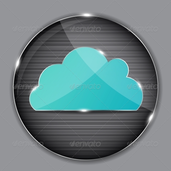 GraphicRiver Vector Glass Button with Cloud Icon 4351223 GraphicRiver Vector Glass Button with Cloud Icon 4351223