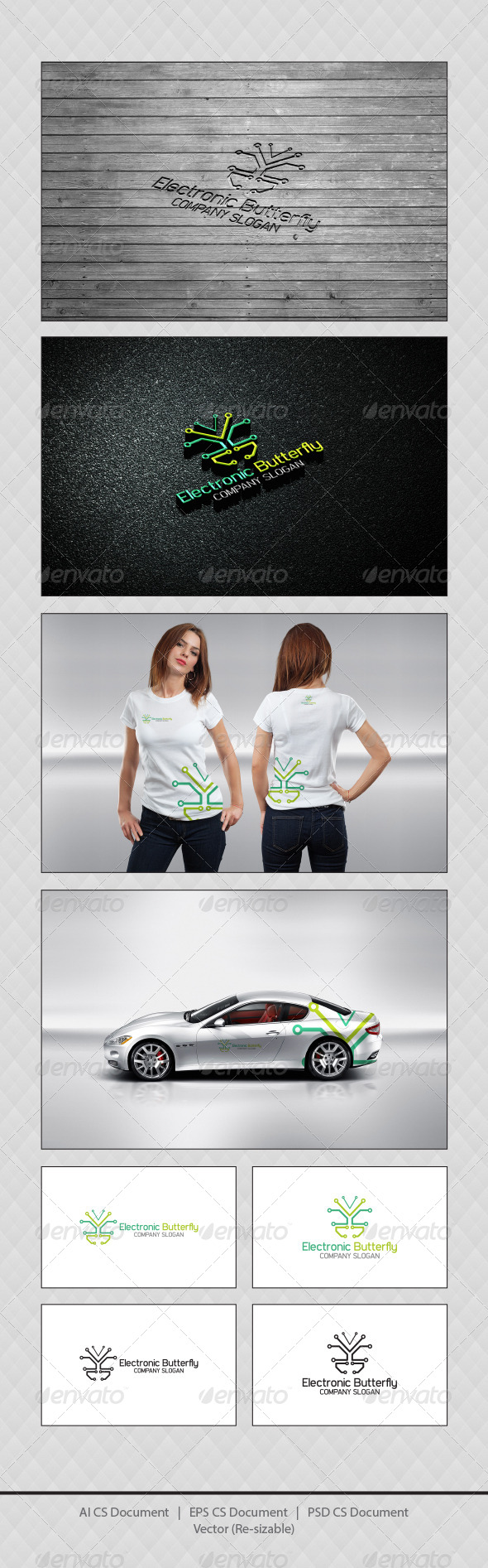 GraphicRiver Electronic Butterfly Logo Templates 4352539 GraphicRiver Electronic Butterfly Logo Templates 4352539