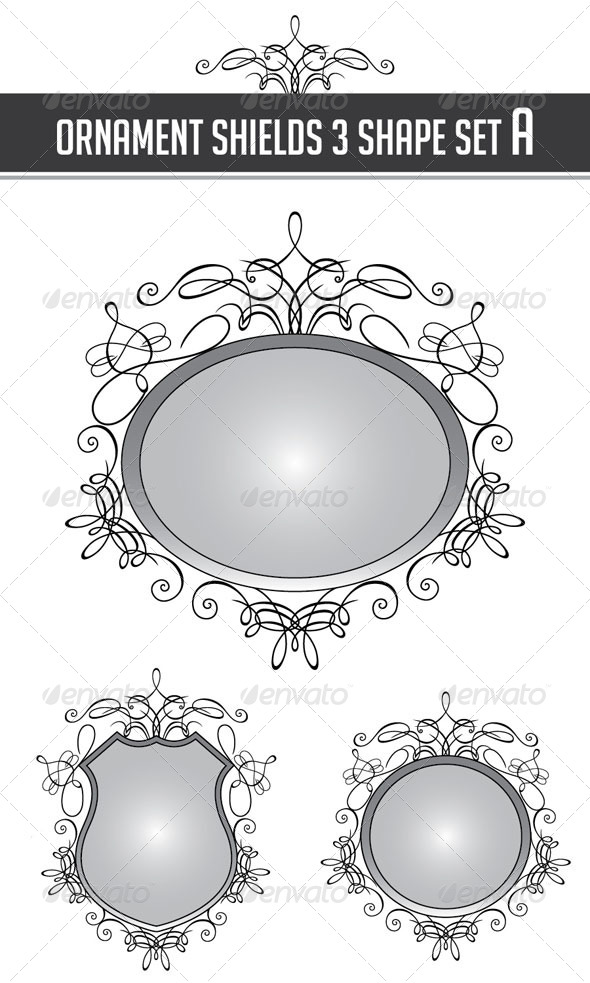 GraphicRiver Ornament Shields 3 Shape Set A 4362050 GraphicRiver Ornament Shields 3 Shape Set A 4362050