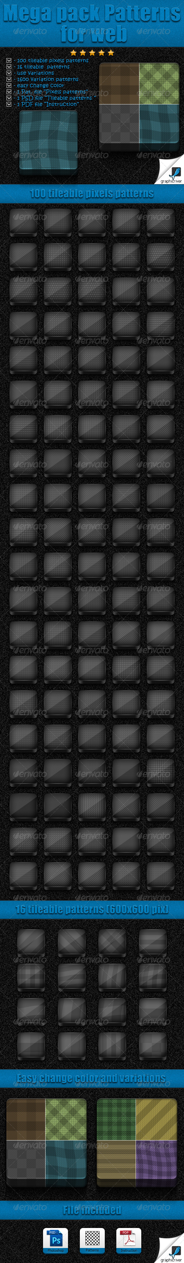 GraphicRiver Mega Pack Patterns for Web 4362548 GraphicRiver Mega Pack Patterns for Web 4362548