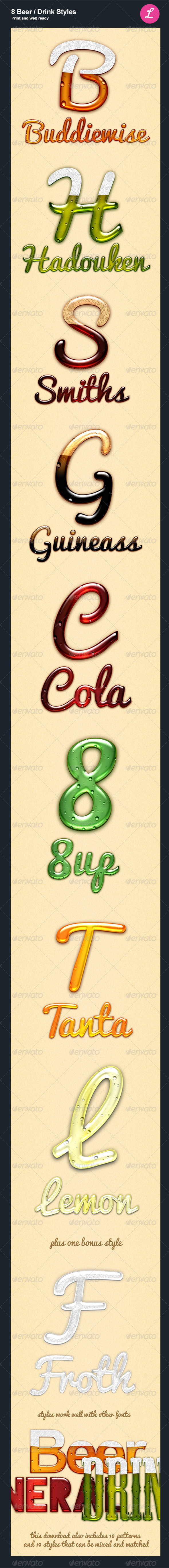 Beer / Drink Styles - Text Effects Styles