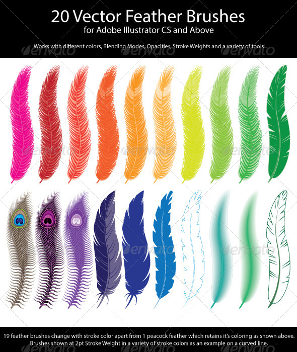 GraphicRiver 20 Vector Feather Brushes for Adobe Illustrator 4363536 GraphicRiver 20 Vector Feather Brushes for Adobe Illustrator 4363536