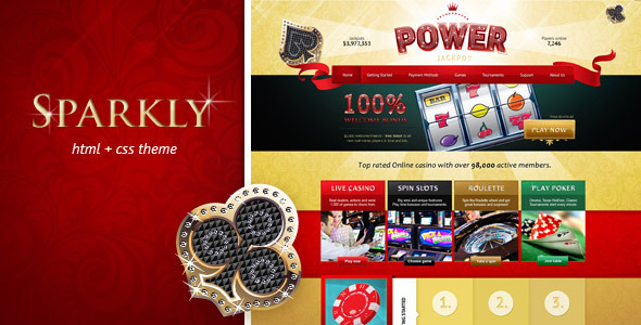 Power Jackpot - glossy and shiny HTML theme - Entertainment Site Templates
