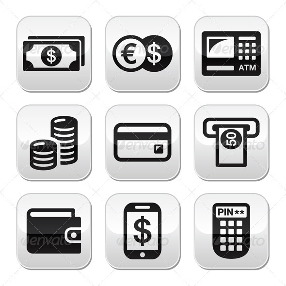 GraphicRiver Money ATM Cash Machine Vector Buttons Set 4375722 GraphicRiver Money ATM Cash Machine Vector Buttons Set 4375722
