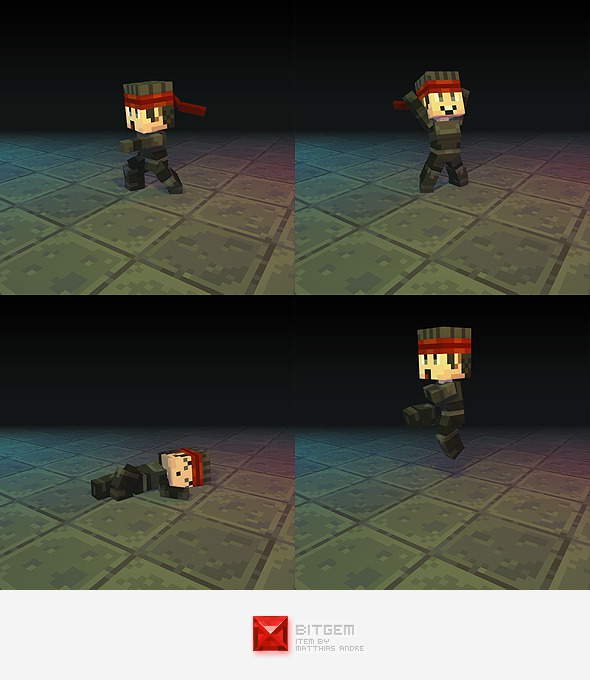 Low Poly 3D Pixel Man - 3DOcean Item for Sale