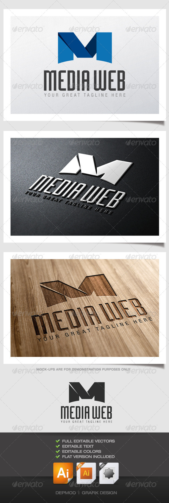 Media Web Logo - Letters Logo Templates