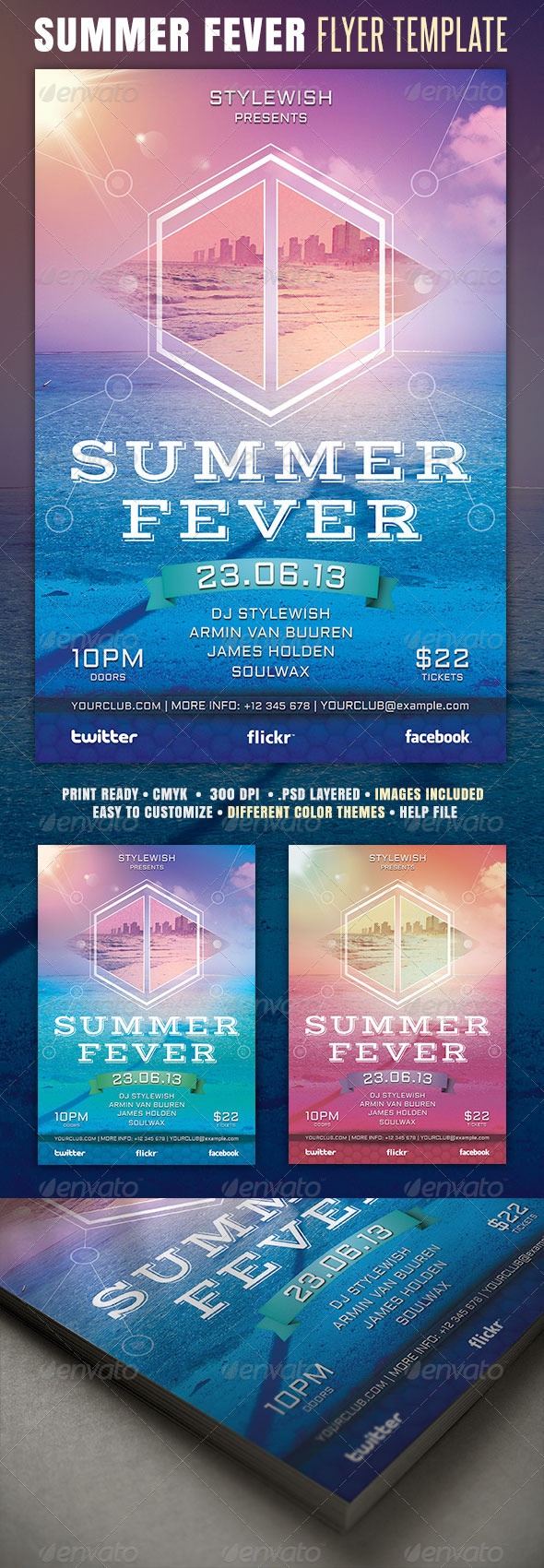 Summer Fever Flyer - Clubs & Parties Events
