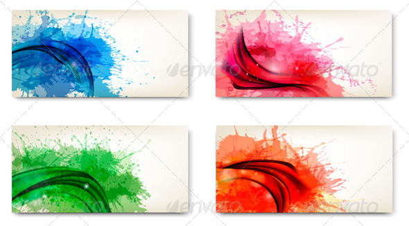 GraphicRiver Set of Watercolor Abstract Banners 4397951 GraphicRiver Set of Watercolor Abstract Banners 4397951