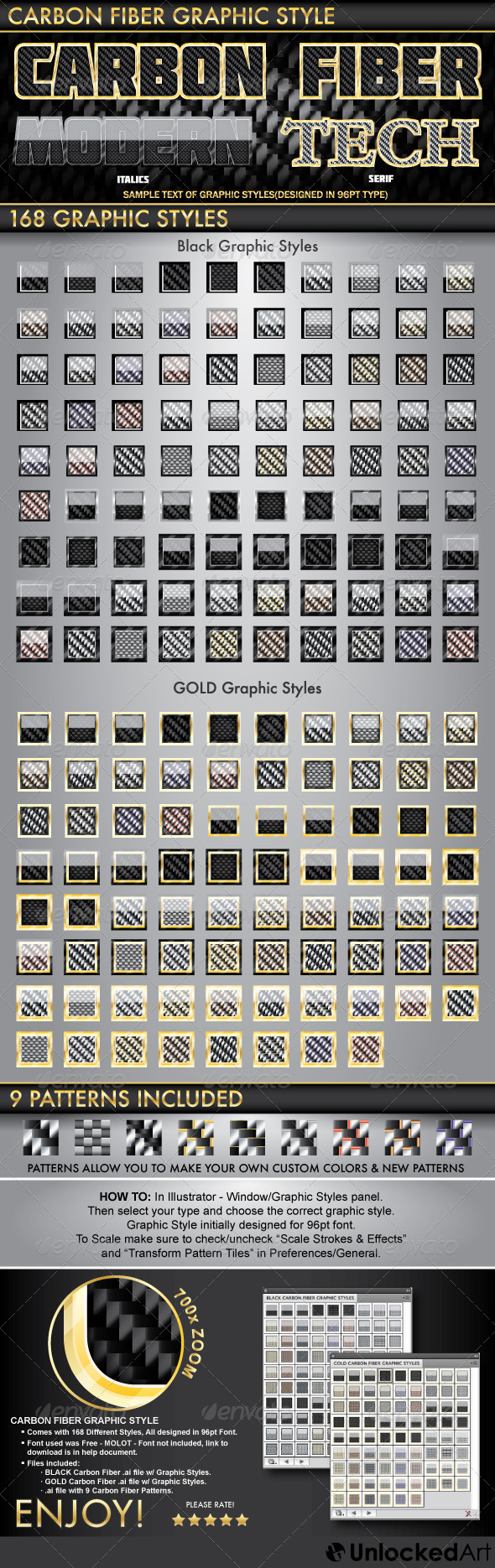 Carbon Fiber Graphic Style - Styles Illustrator