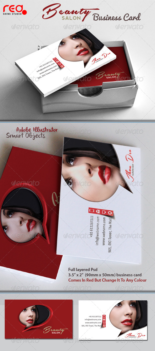Fashion Beauty Salon Business Card - Industry Specific Business Cards