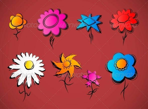 GraphicRiver Set of Flowers 4405575 GraphicRiver Set of Flowers 4405575