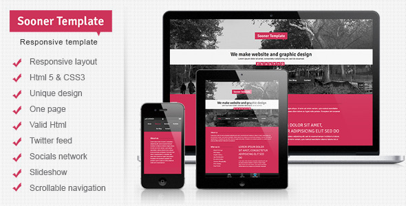 Sooner Responsive One Page Creative Template - Creative Site Templates