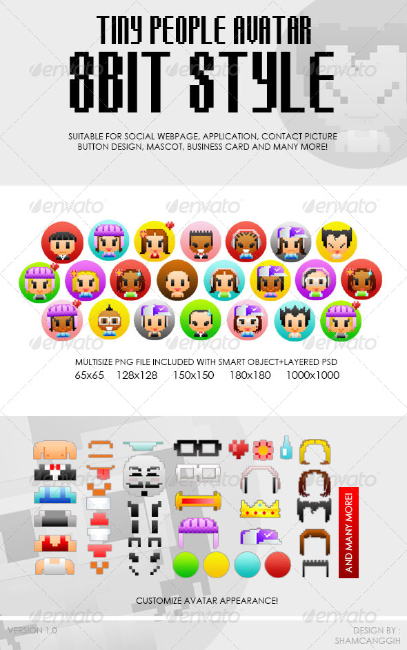 Tiny People Avatar 8bit Style - Characters Illustrations