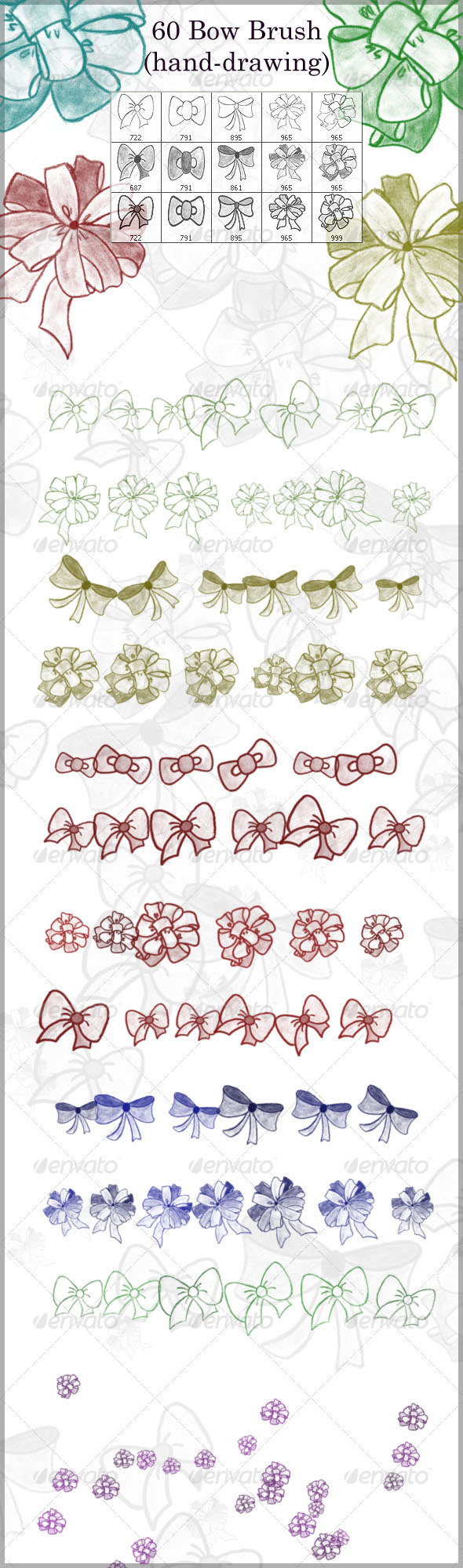 60 Bow Brush (hand-drawing) - Brushes Photoshop