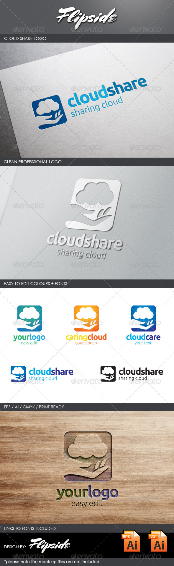 GraphicRiver Cloud Share Logo 4343255 GraphicRiver Cloud Share Logo 4343255