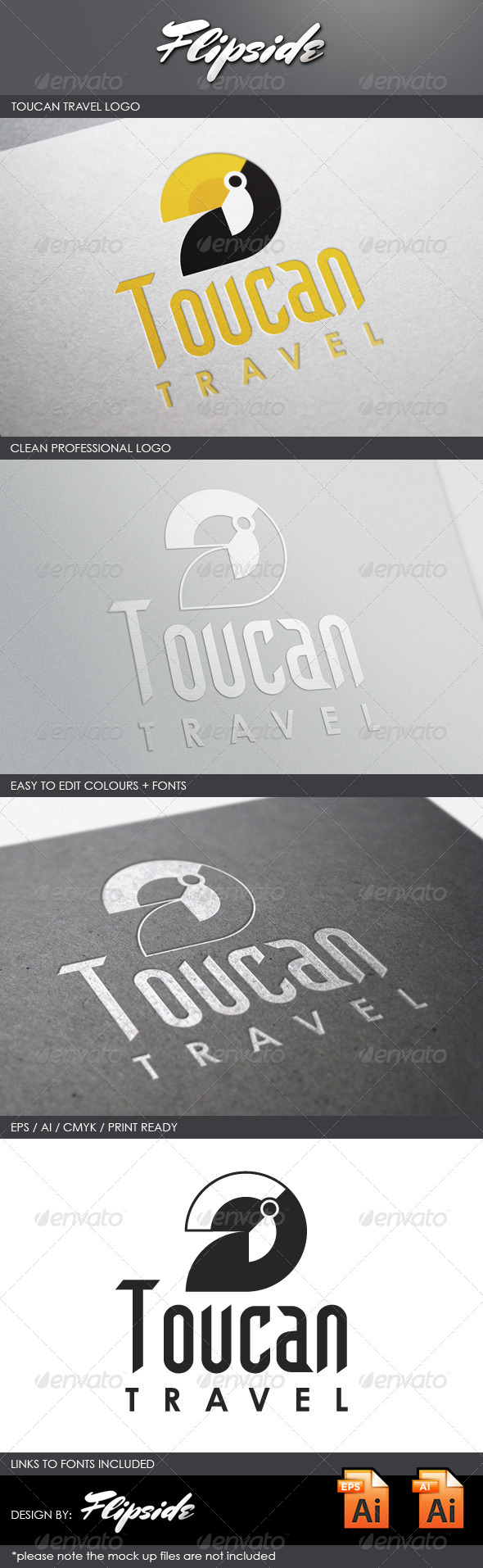 GraphicRiver Toucan Travel Logo 4328030 GraphicRiver Toucan Travel Logo 4328030