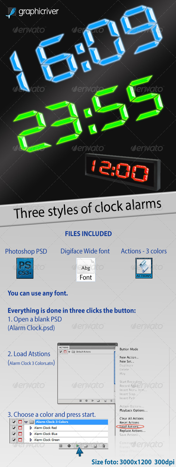 GraphicRiver Alarm Clock 3 Colors 4384145 GraphicRiver Alarm Clock 3 Colors 4384145