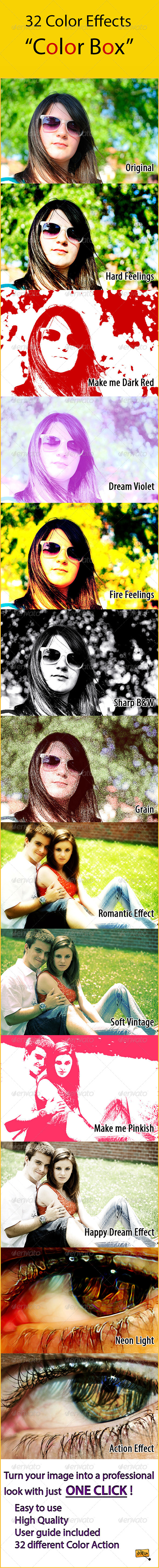 32 Color Effects 'Color Box' - Photo Effects Actions
