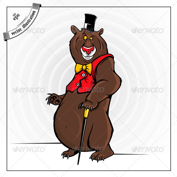 GraphicRiver Cheerful Cartoon Bear With The Hat 4421112 GraphicRiver Cheerful Cartoon Bear With The Hat 4421112