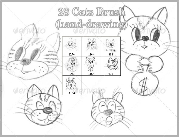 GraphicRiver 28 Cats Brush hand-drawing 4422107 GraphicRiver 28 Cats Brush hand-drawing 4422107