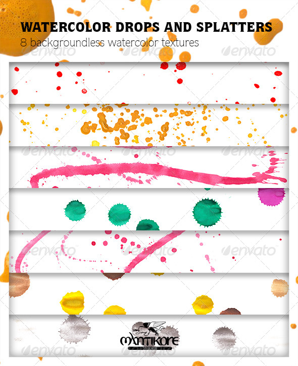 GraphicRiver Watercolor Drops And Splatters 4380737 GraphicRiver Watercolor Drops And Splatters 4380737