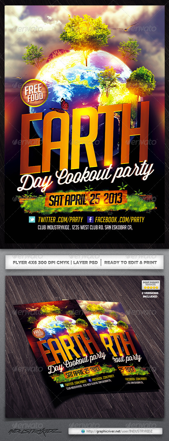 Earth Day Flyer Design - Clubs & Parties Events