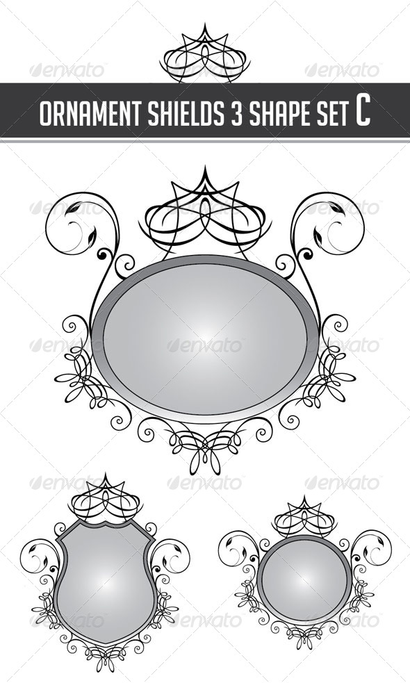 GraphicRiver Ornament Shields 3 Shape Set C 4426112 GraphicRiver Ornament Shields 3 Shape Set C 4426112