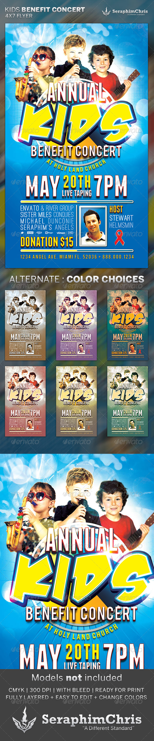 Kids Benefit Concert: Flyer Template - Church Flyers