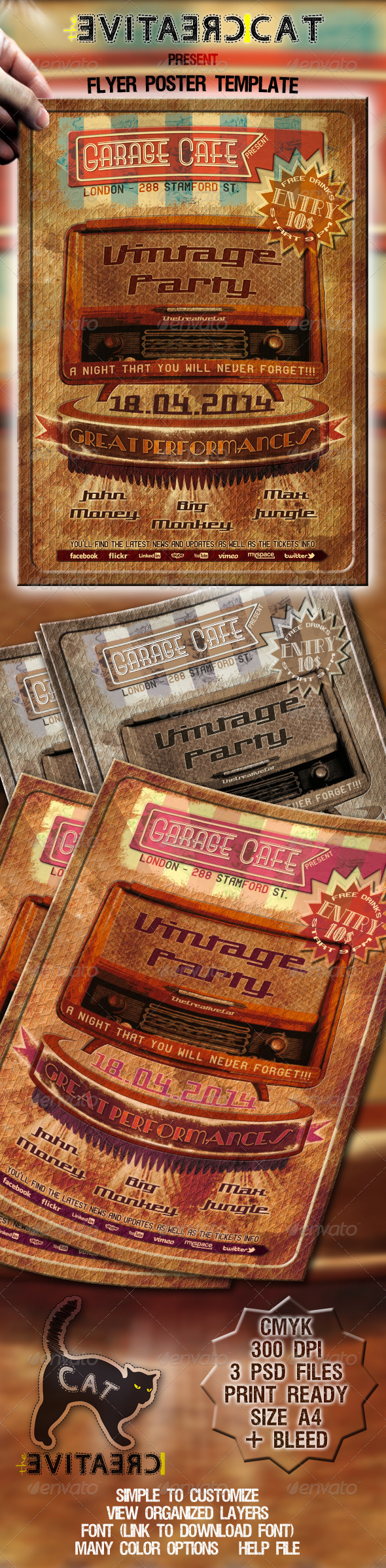 GraphicRiver Vintage Flyer Poster 4306983 GraphicRiver Vintage Flyer Poster 4306983