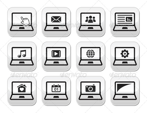 GraphicRiver Laptop Black Vector Buttons Set 4432188 GraphicRiver Laptop Black Vector Buttons Set 4432188