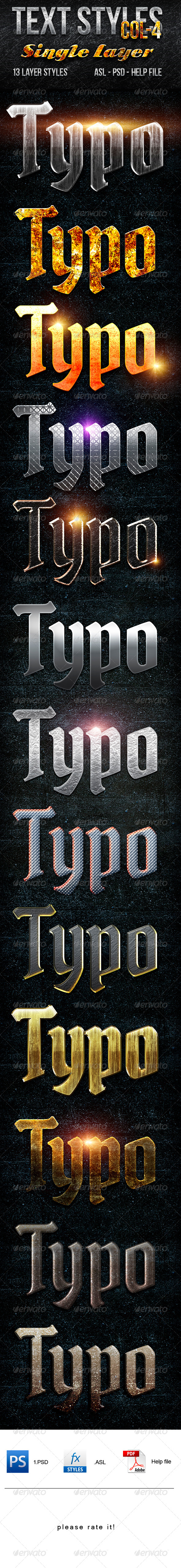 Text Layer Styles -Col 4 - Text Effects Actions