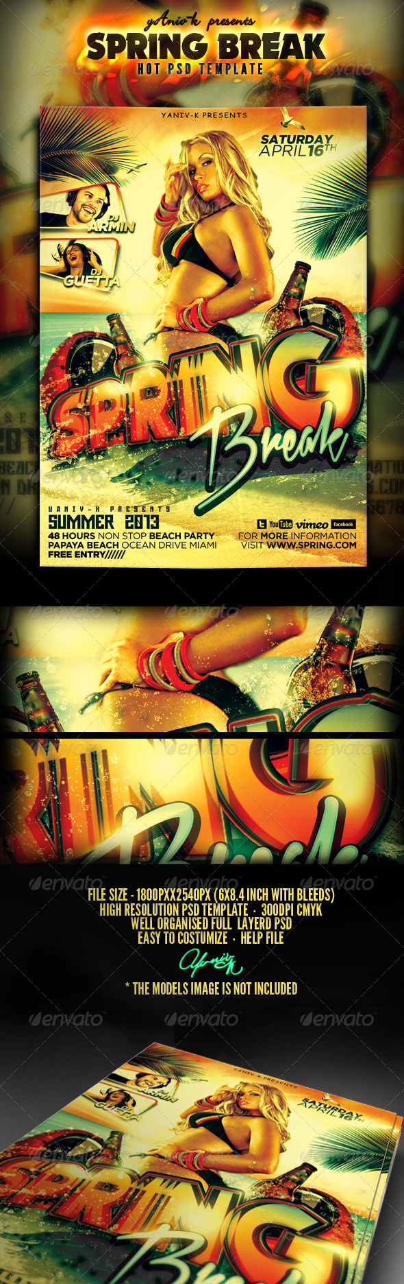 Spring Break Flyer Template - Clubs & Parties Events
