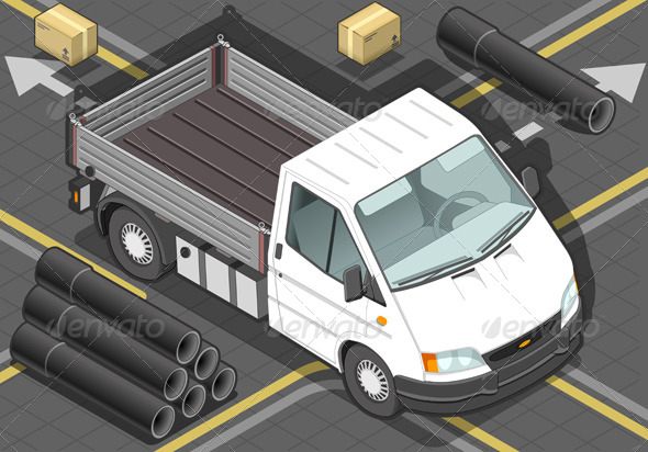 GraphicRiver Isometric White Van in Front View 4445827 GraphicRiver Isometric White Van in Front View 4445827