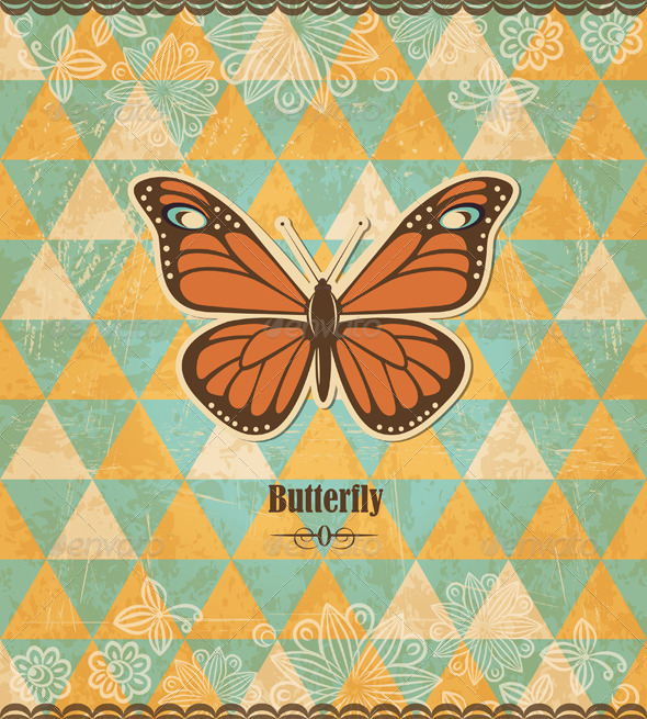 GraphicRiver Butterfly Vintage Mosaic Pattern 4449518 GraphicRiver Butterfly Vintage Mosaic Pattern 4449518