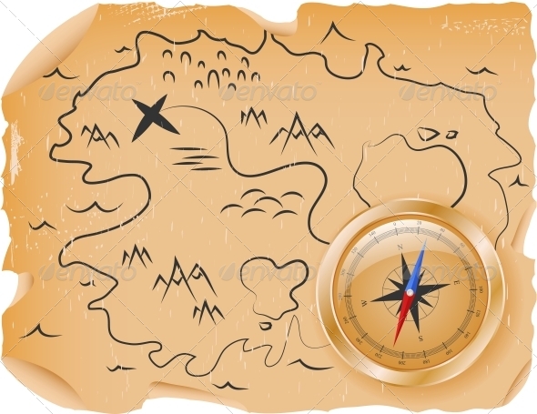 GraphicRiver Compass with a Map 4451536 GraphicRiver Compass with a Map 4451536