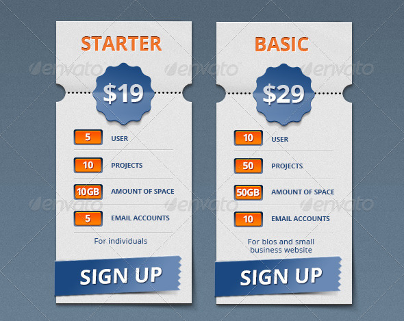 GraphicRiver Pricing Table 4453992 GraphicRiver Pricing Table 4453992