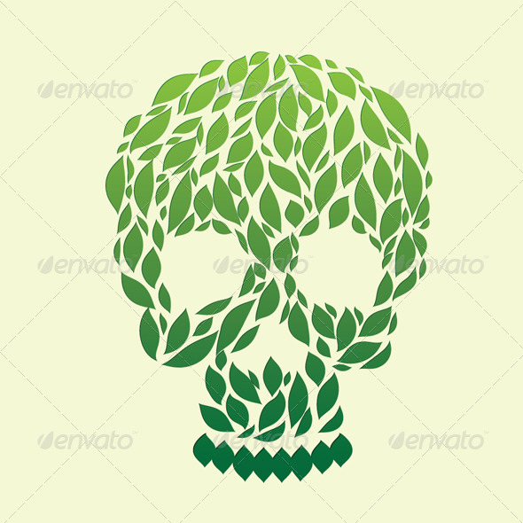 GraphicRiver Leaf Skull 4457120 GraphicRiver Leaf Skull 4457120